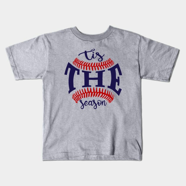 Funny Vintage Tis the Season Baseball Is My Favorite Season Kids T-Shirt by Giftyshoop